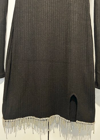 Zara Siyah Kadın Triko Mini Elbise - Görsel 2