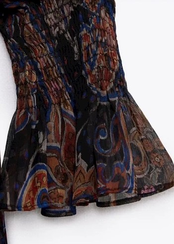 ZARa Bohem Yüksek Yaka Kemerli Mini Elbise - Görsel 4