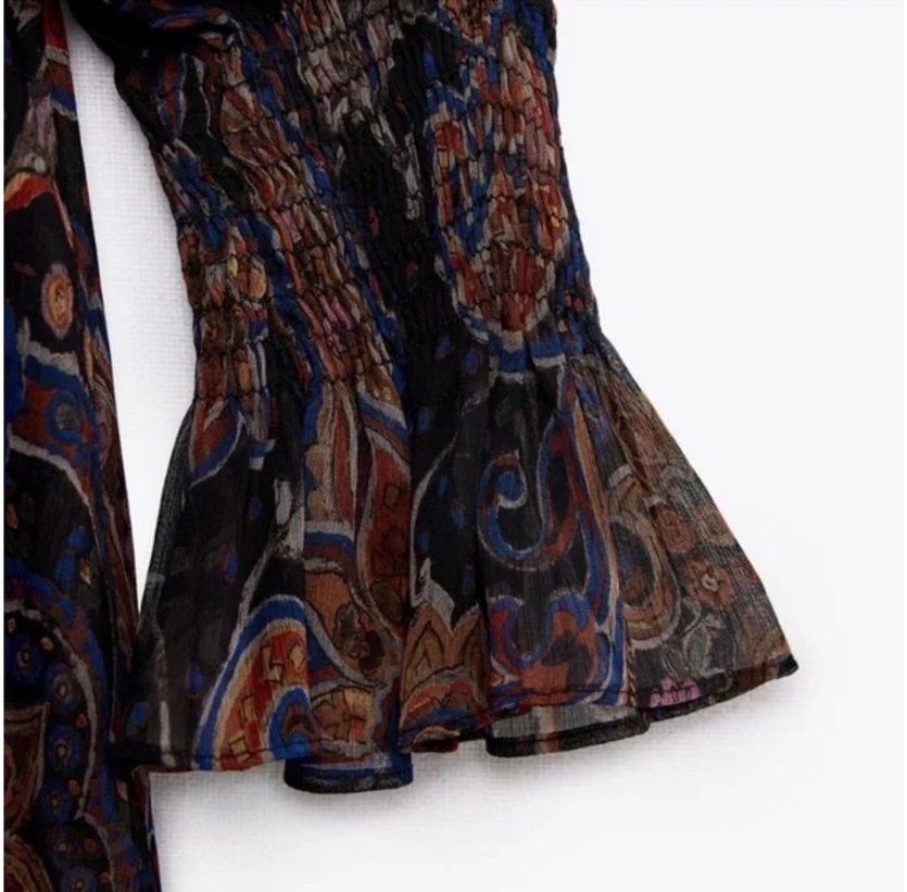 ZARa Bohem Yüksek Yaka Kemerli Mini Elbise - Görsel 4