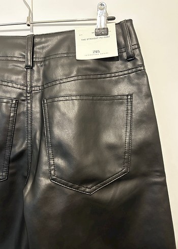 Zara Kadın Siyah Deri Pantolon - Görsel 4