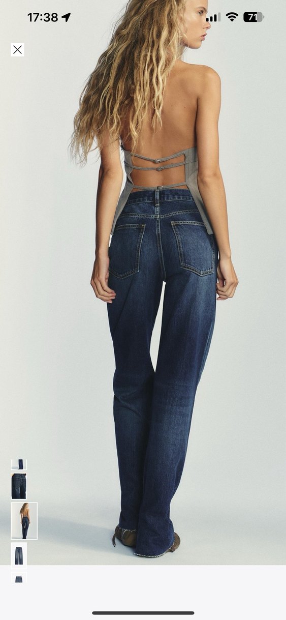 ZARA Bol Kesim Denim Kadın Jean - Görsel 5