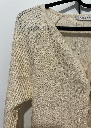 Bej Düğmeli Triko Kadın Hırka - Görsel 3