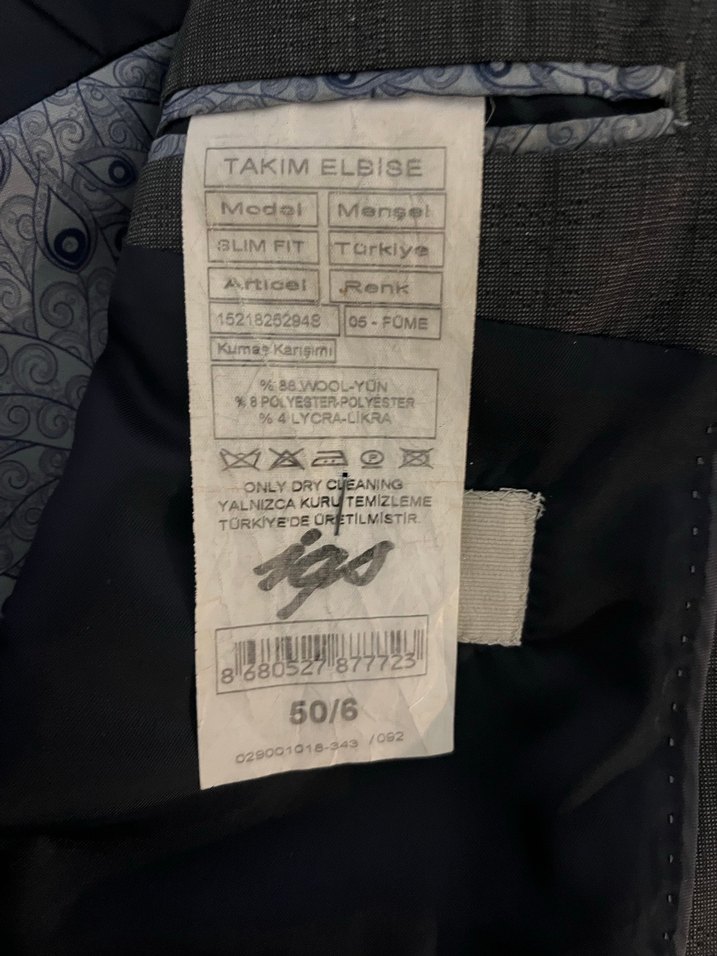 Gri Erkek Kumaş Ceket Notch Yaka - Görsel 5