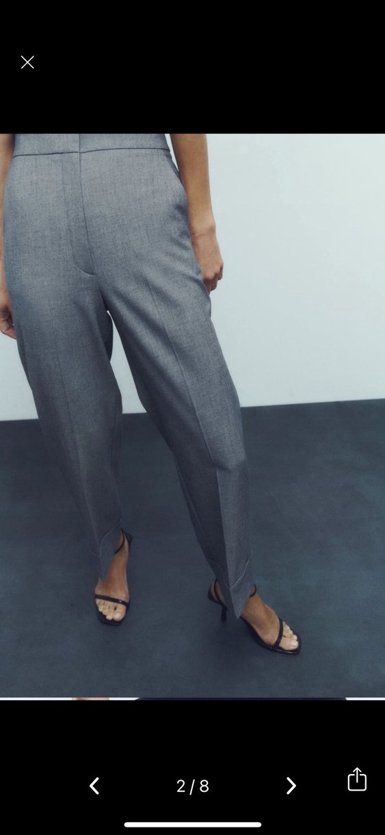 Zara Gri Kadın Kumaş Pantolon - Görsel 2