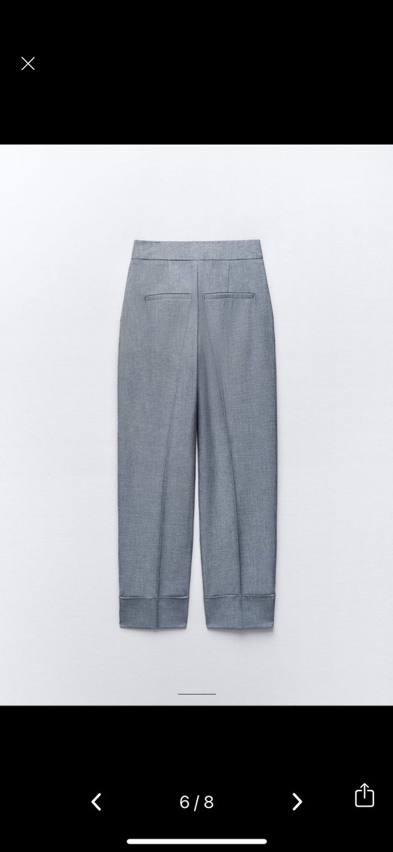 Zara Gri Kadın Kumaş Pantolon - Görsel 5
