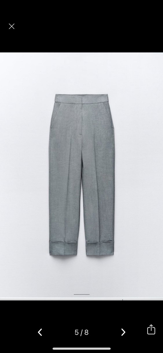 Zara Gri Kadın Kumaş Pantolon - Görsel 4