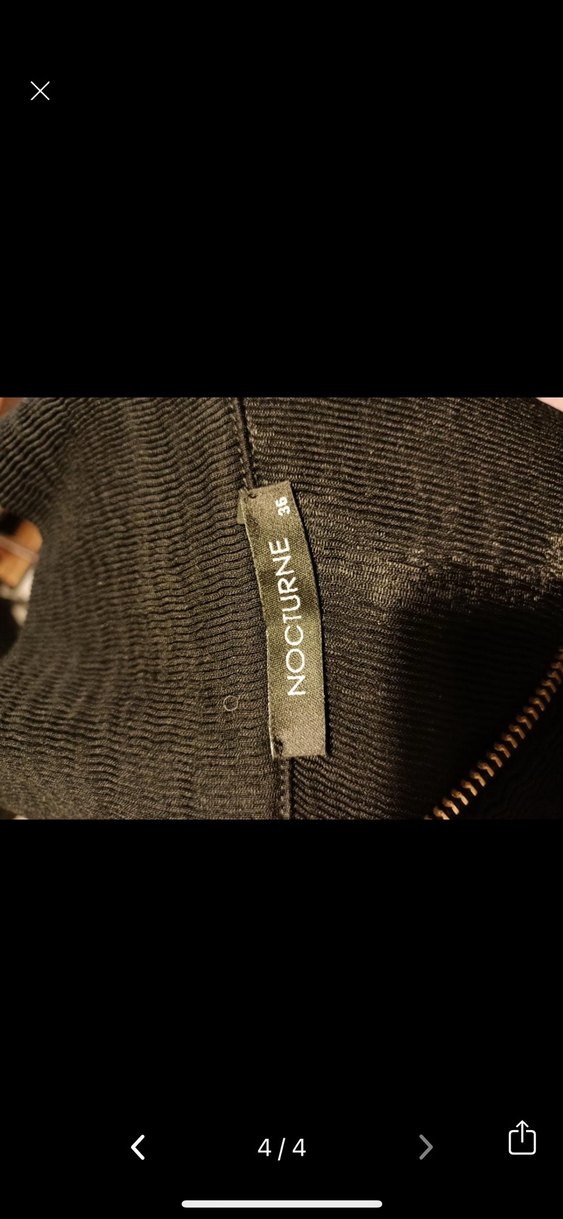 Nocturne Fermuarlı Siyah Yüksek Yakalı Kadın bluz - Görsel 2