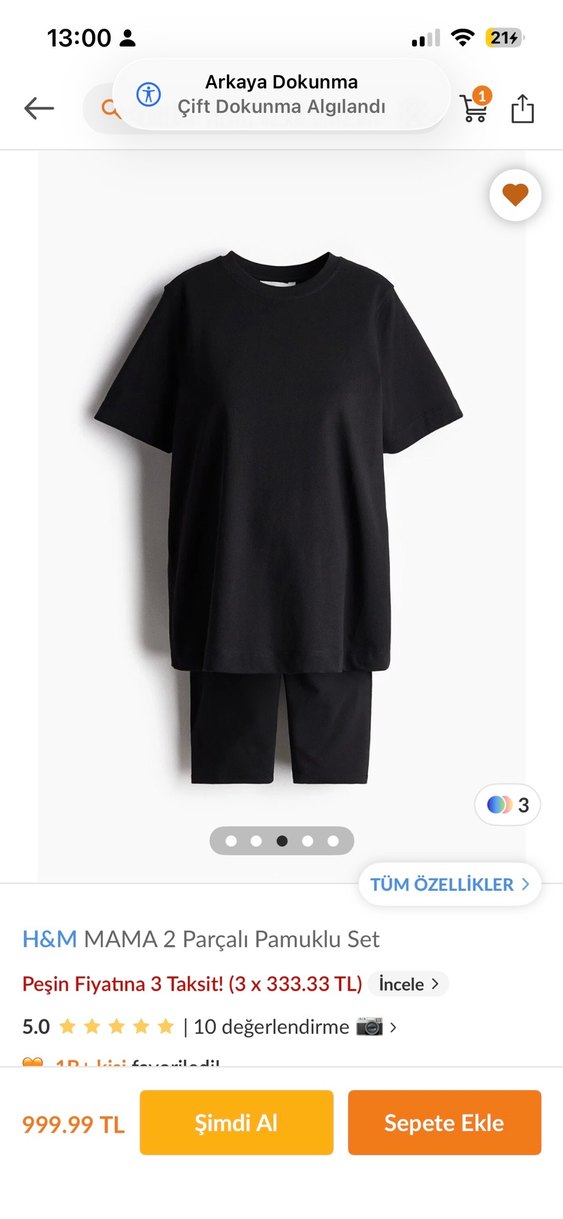 Siyah Fit Kesim Hamile Mini Şort Üst takım - Görsel 2