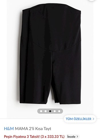 H&M MAMA 2'li Siyah kısa tayt - Görsel 2