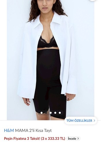 H&M MAMA 2'li Siyah kısa tayt - Görsel 3