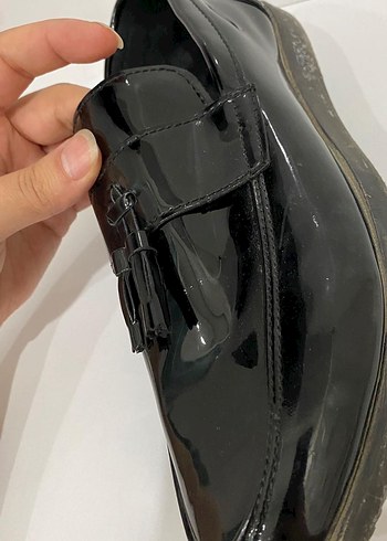 Parlak Siyah Erkek Çocuk Loafer Ayakkabı - Görsel 4