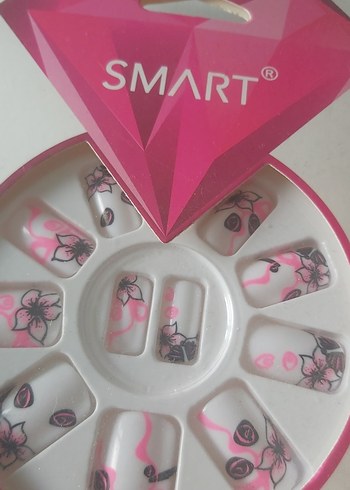 Renkli Pembe Çiçekli Tırnak Süsleri - Görsel 6