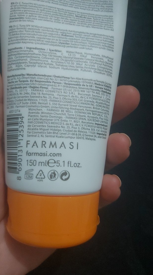 DR.C.TUNA Güneş Koruyucu Vücut Losyonu SPF 50 - Görsel 3