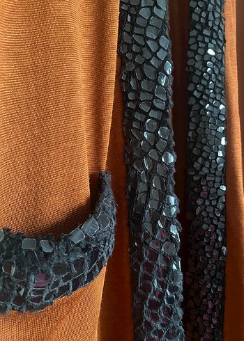 Uzun, bol kesim kahverengi bohem kadın sabahlık - Görsel 2