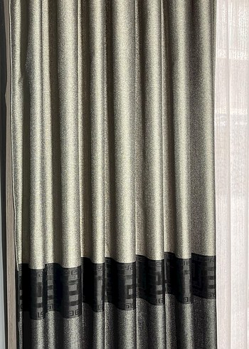 Çift Renkli Desenli Fon Perde - Görsel 2