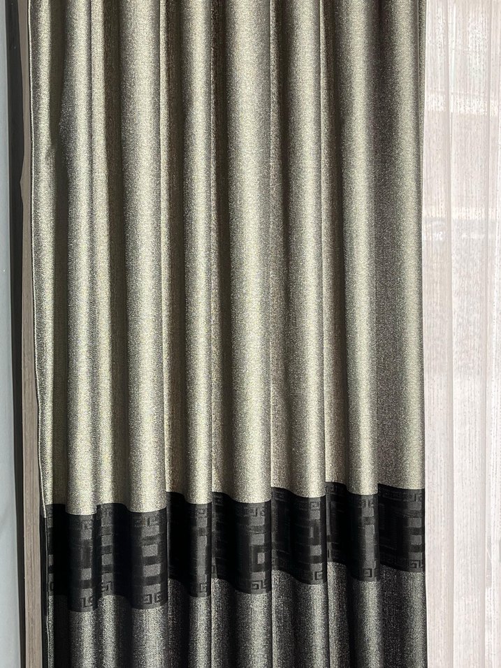 Çift Renkli Desenli Fon Perde - Görsel 2