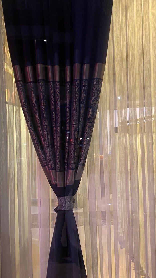 Lacivert Desenli Fon Perde - Görsel 2