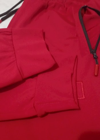 Kırmızı Fermuarlı Erkek Eşofman Altı - Görsel 6