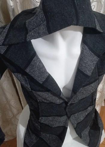 Gri Desenli Erkek Kapşonlu Manço Hırka - Görsel 4