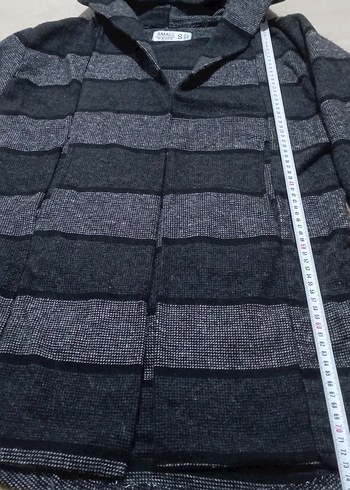 Gri Desenli Erkek Kapşonlu Manço Hırka - Görsel 8