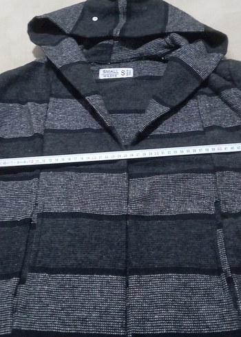 Gri Desenli Erkek Kapşonlu Manço Hırka - Görsel 7