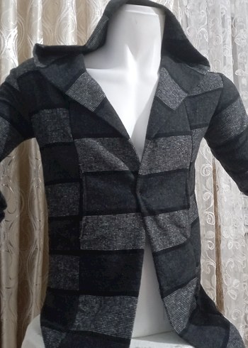 Gri Desenli Erkek Kapşonlu Manço Hırka - Görsel 5