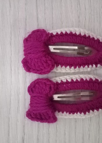 Mor Örgü Detaylı Çocuk Toka Seti - Görsel 2