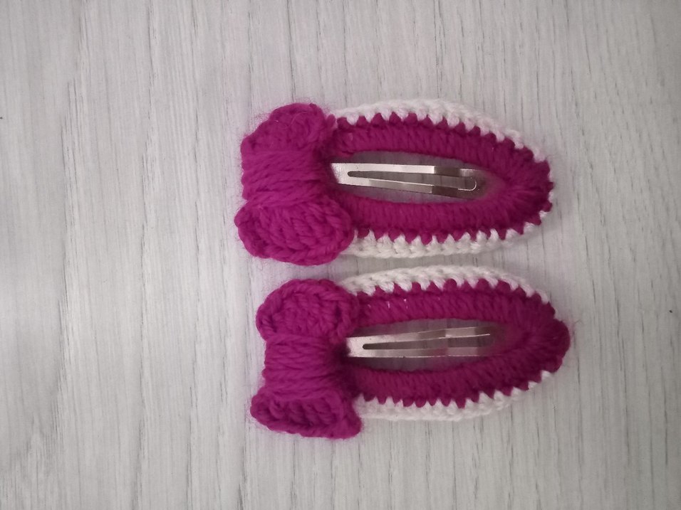 Mor Örgü Detaylı Çocuk Toka Seti - Görsel 2