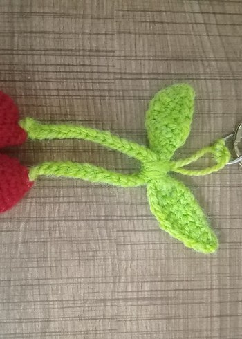 Renkli Örgü Kiraz Anahtarlık - Görsel 2