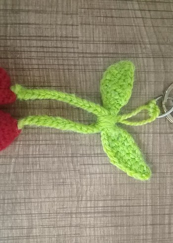 Renkli Örgü Kiraz Anahtarlık - Görsel 3