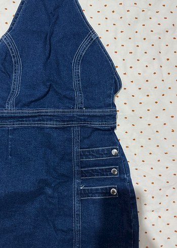 Kadın Koyu Mavi Denim Kısa elbise - Görsel 2