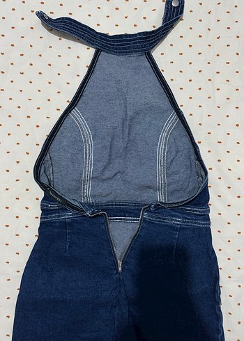 Kadın Koyu Mavi Denim Kısa elbise - Görsel 3