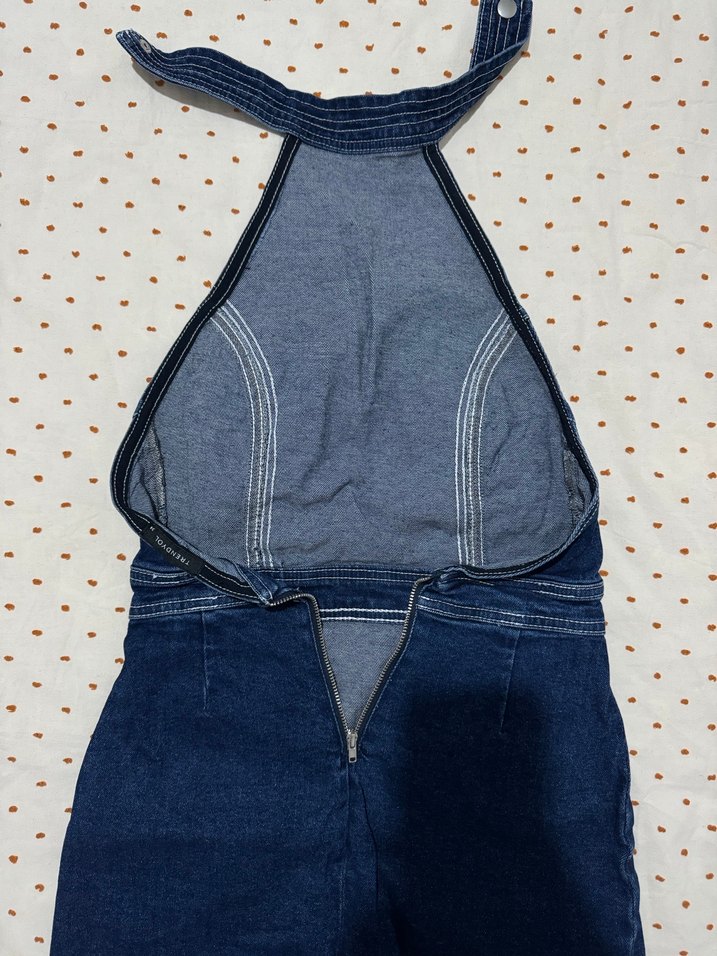 Kadın Koyu Mavi Denim Kısa elbise - Görsel 3