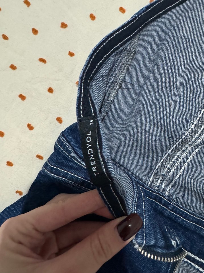 Kadın Koyu Mavi Denim Kısa elbise - Görsel 4