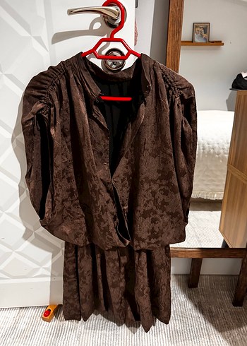 Kahverengi Bohem Midi Kadın Elbise - Görsel 2