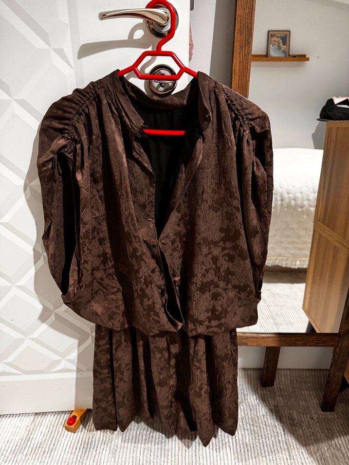 Kahverengi Bohem Midi Kadın Elbise - Görsel 2