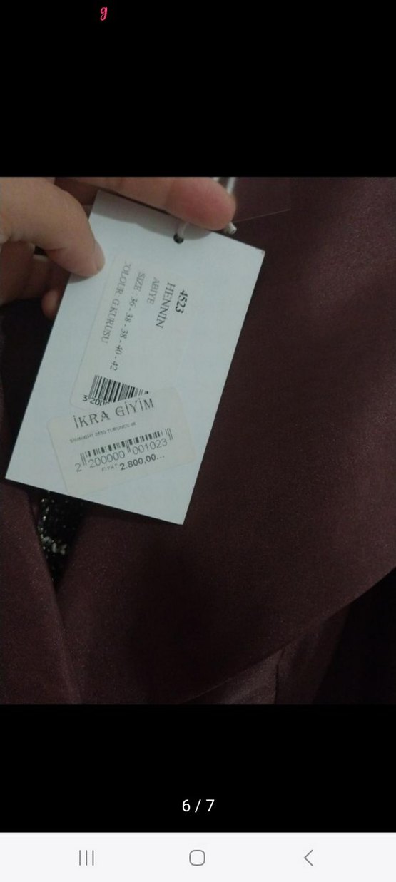 Kahverengi Uzun Kollu Vintage Nişan Elbisesi - Görsel 5