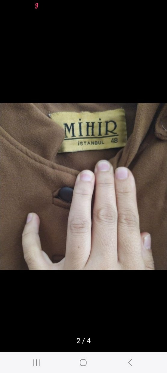 Düğmeli Bej Süet Kadın Uzun Kaban - Görsel 2