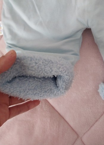 Mavi Peluş Bebek Tulum, Nakışlı ve Kürklü - Görsel 4