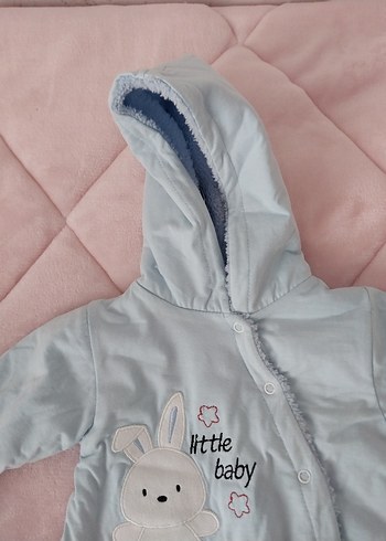 Mavi Peluş Bebek Tulum, Nakışlı ve Kürklü - Görsel 3