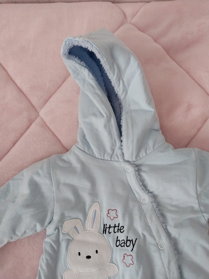 Mavi Peluş Bebek Tulum, Nakışlı ve Kürklü - Görsel 3