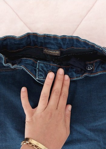 Düğmeli Fit Kesim Kız Çocuk Kot Etek - Görsel 3