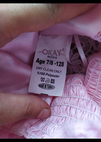 Pembe Kabartmalı Straplez Kız Çocuk Elbisesi - Görsel 4