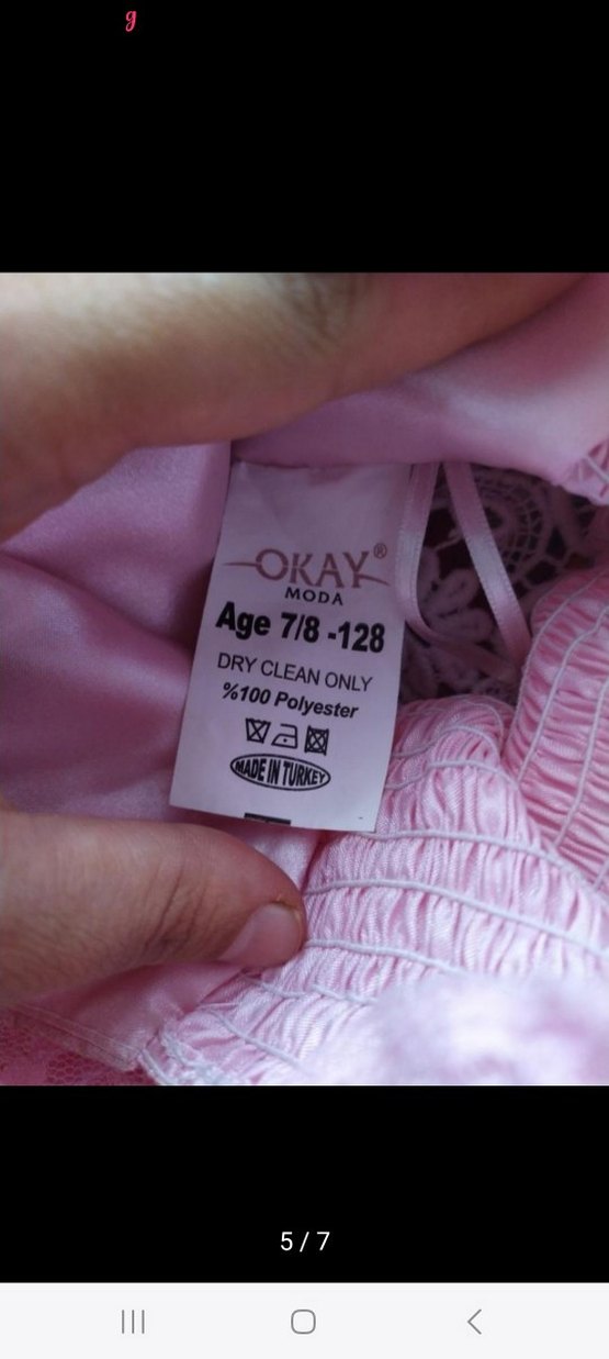 Pembe Kabartmalı Straplez Kız Çocuk Elbisesi - Görsel 4