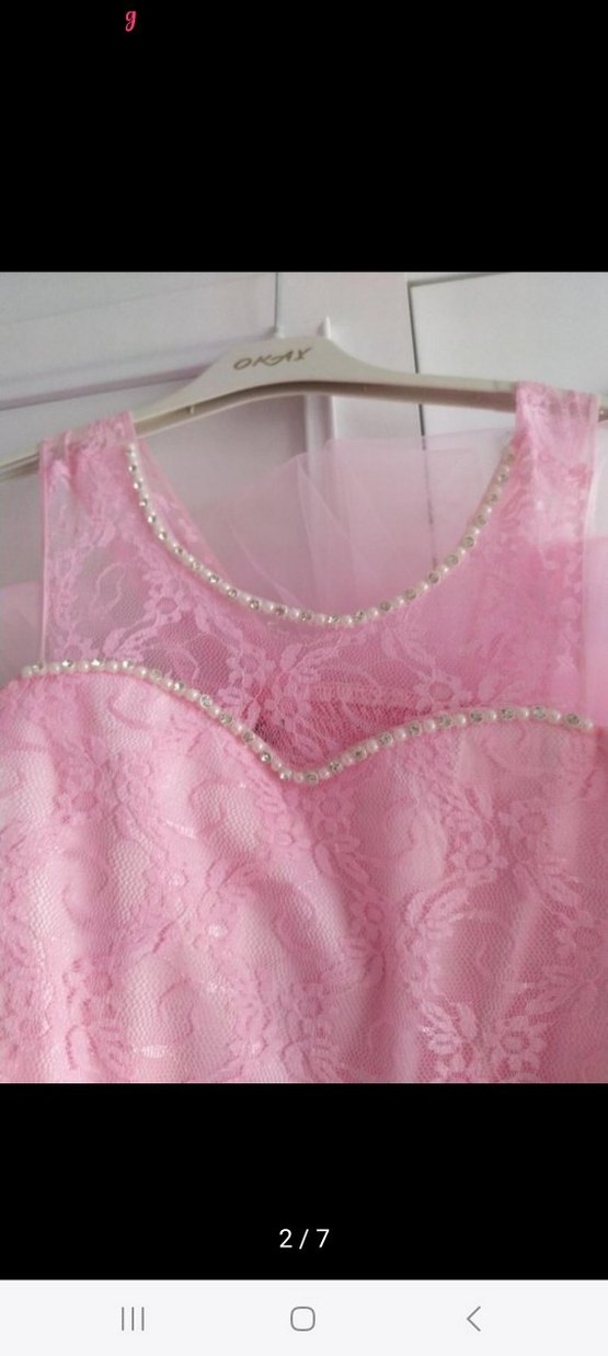 Pembe Kabartmalı Straplez Kız Çocuk Elbisesi - Görsel 2