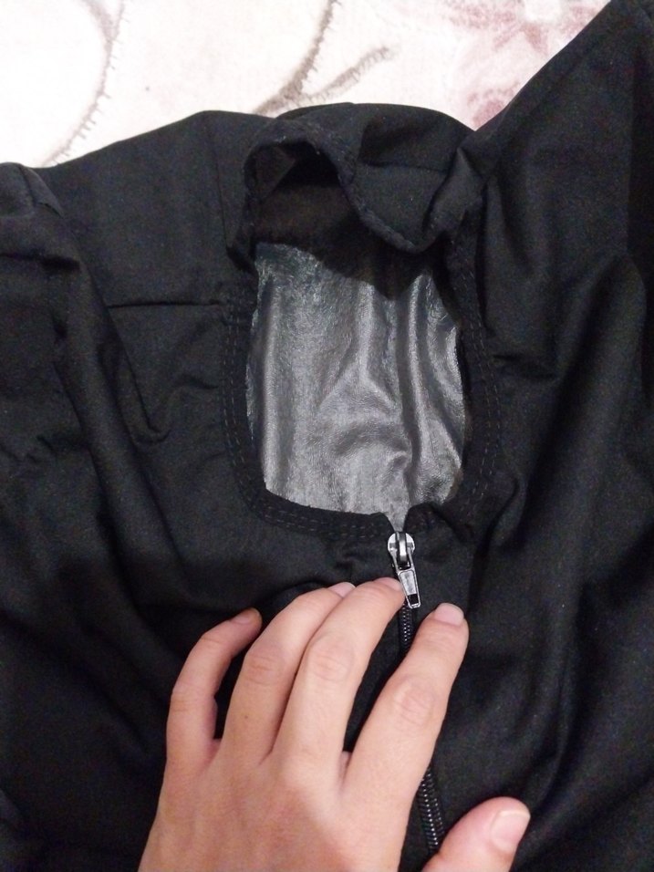 kadin Siyah Yarım Fermuarlı Kısa Kollu termal takım - Görsel 3