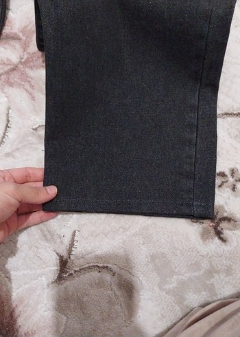 Gri Düğmeli Rahat Kesim Kadın Kot Pantolon - Görsel 2