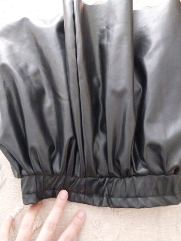 Kız Çocuk Siyah Deri Fırfırlı Etek - Görsel 2