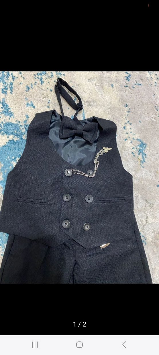 Kemerli Siyah Çocuk Takım Elbise - Görsel 2