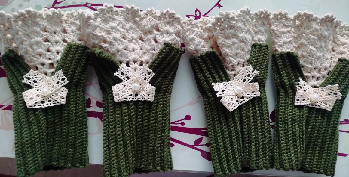 Örgü Kadın Eldiveni, Fiyonk Detaylı - Görsel 3